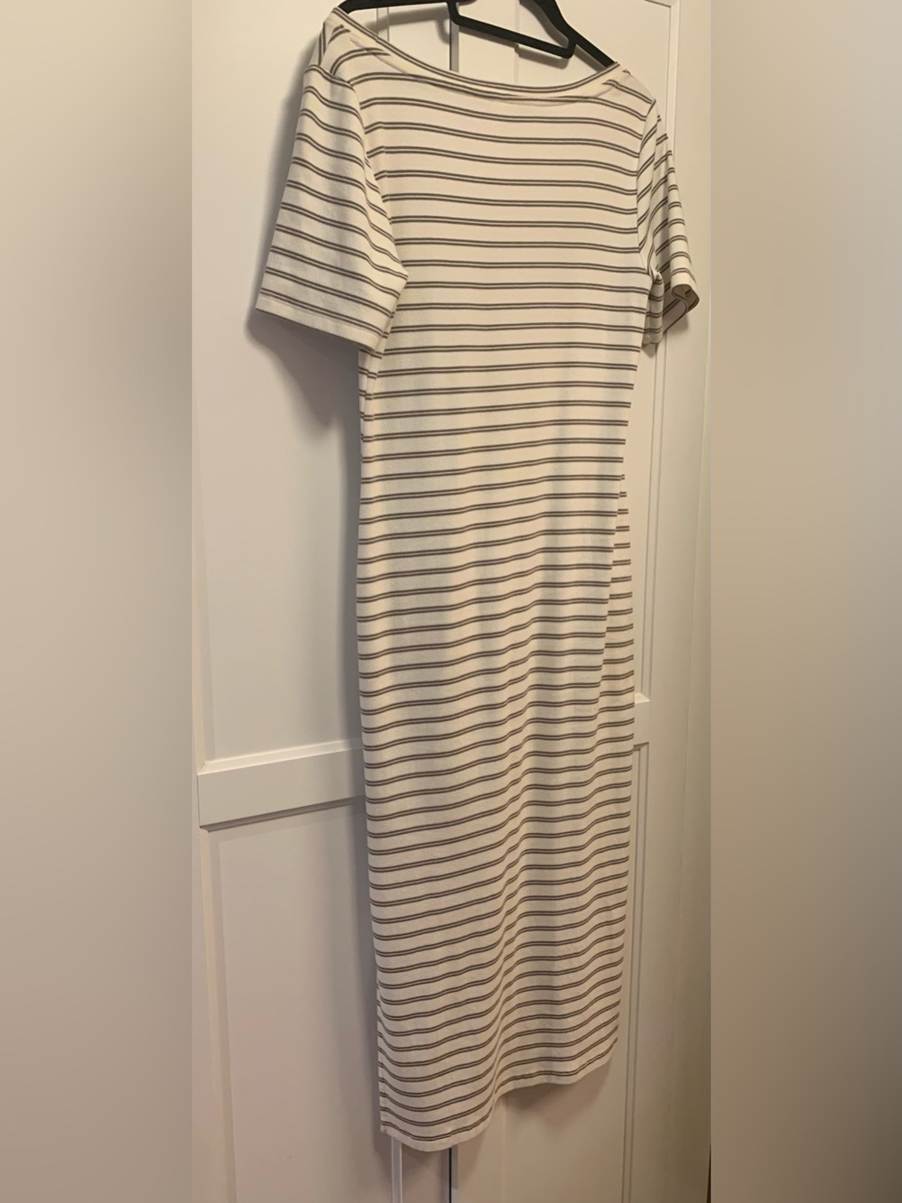 Old Navy Cream & Taupe Striped Maxi Dress | Size Large - Picture 2 of 5